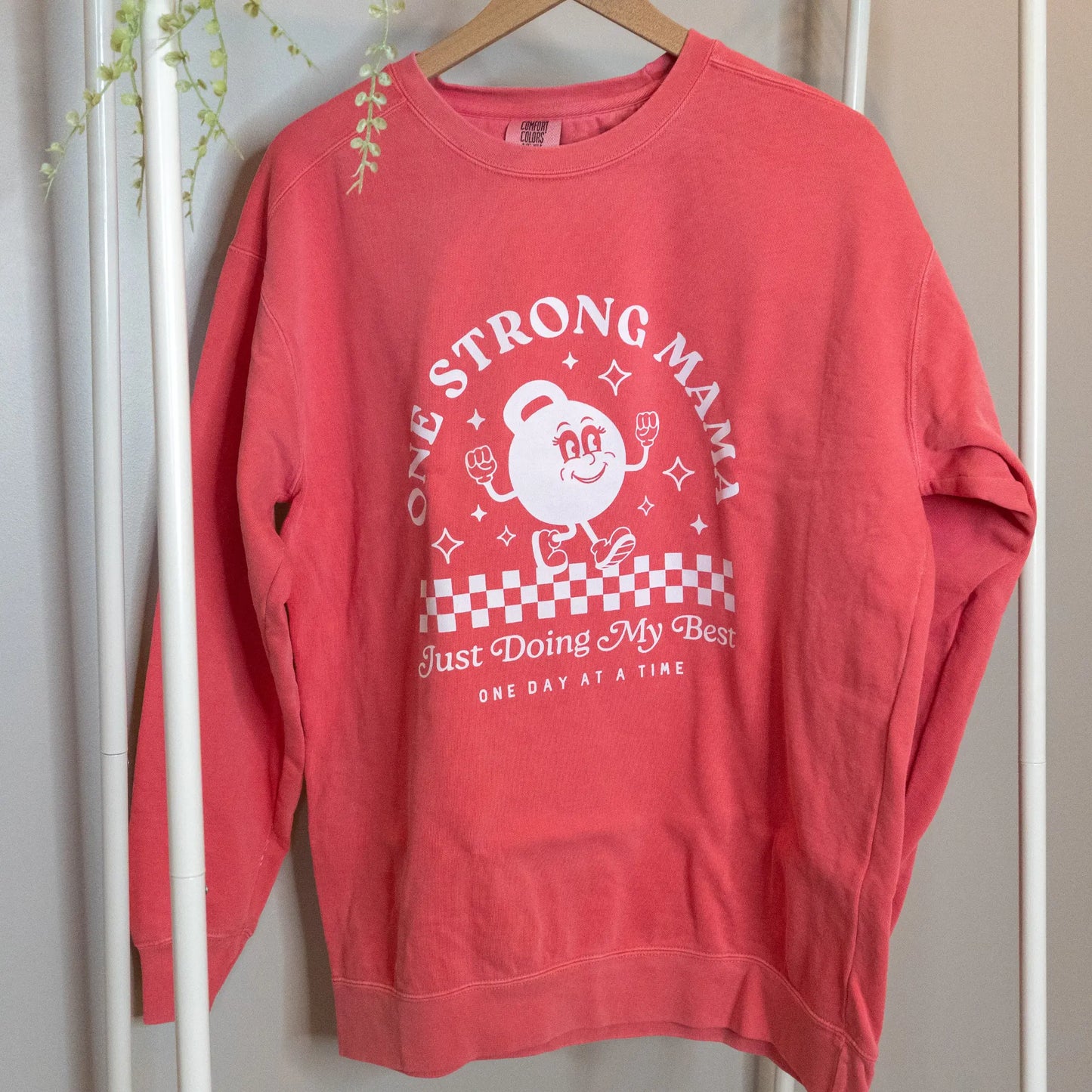 One Strong Mama KB Crewneck - WATERMELON Kelly Yager