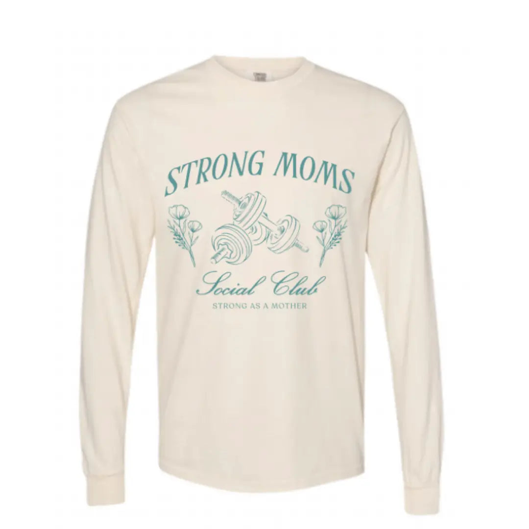 Strong Moms Social Club LS - CREAM WEIGHTS Kelly Yager