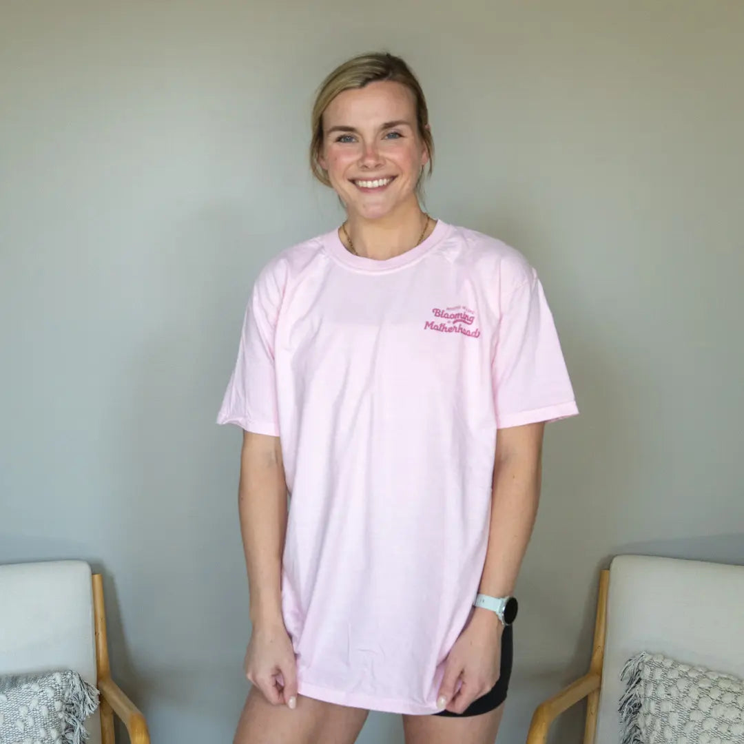 Blooming Into Motherhood Short Sleeve - PINK Kelly Yager