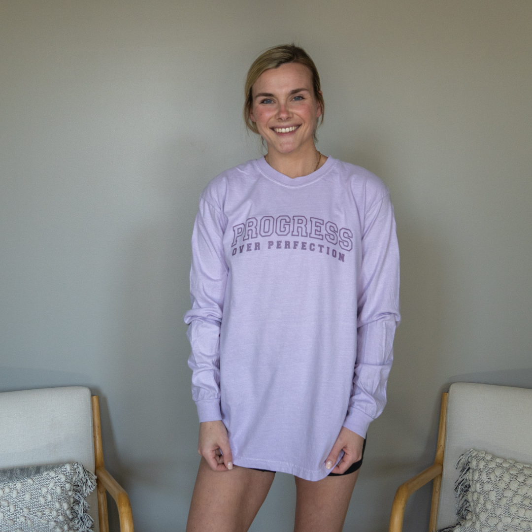 Progress Over Perfection LS - LAVENDER