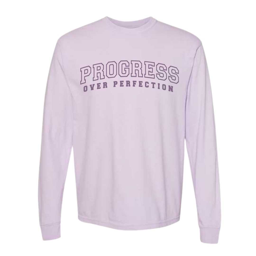 Progress Over Perfection LS - LAVENDER