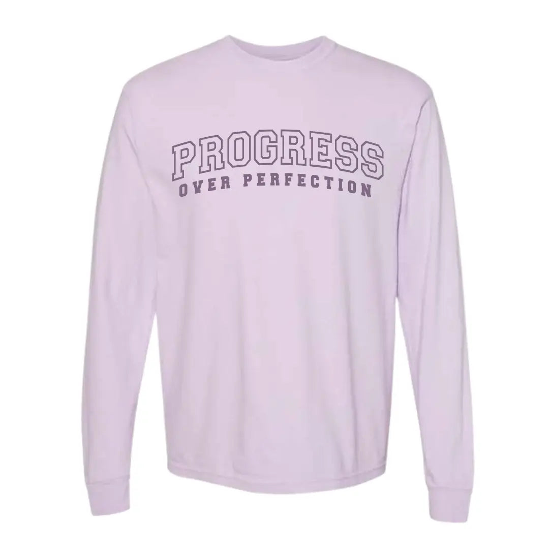 Progress Over Perfection Long Sleeve - LAVENDER Kelly Yager