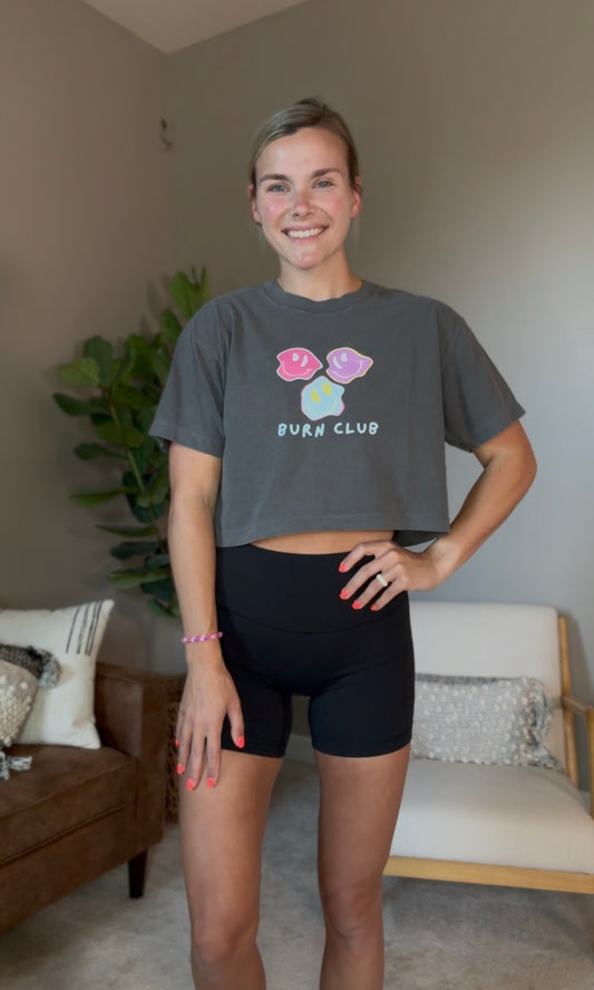 Burn Club Smiley Cropped T - Pepper