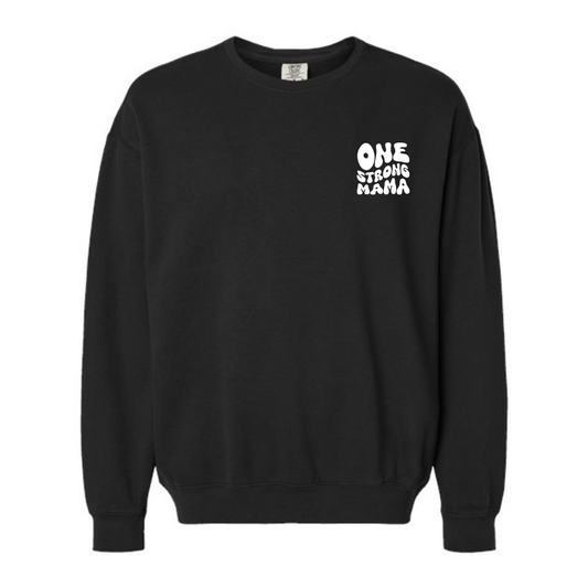 Strong As A Mother Crewneck - SMILEY BLACK