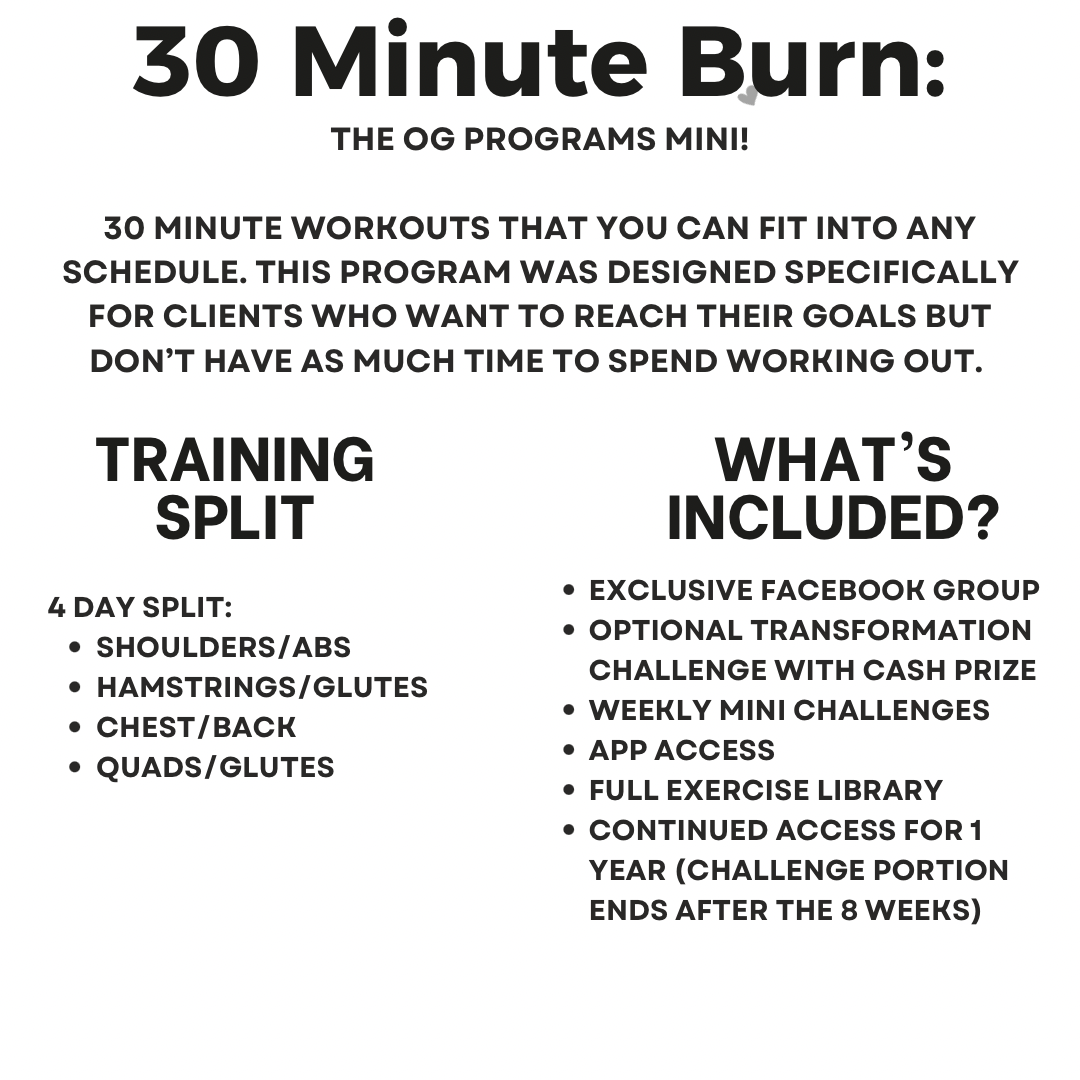 SEPTEMBER-OCTOBER 30 MINUTE BURN CHALLENGE