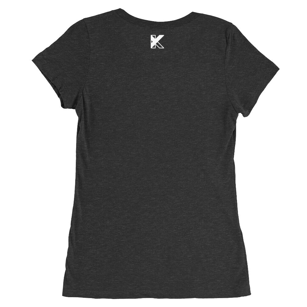 Ladies' short sleeve t-shirt - discipline | motivation - white logo